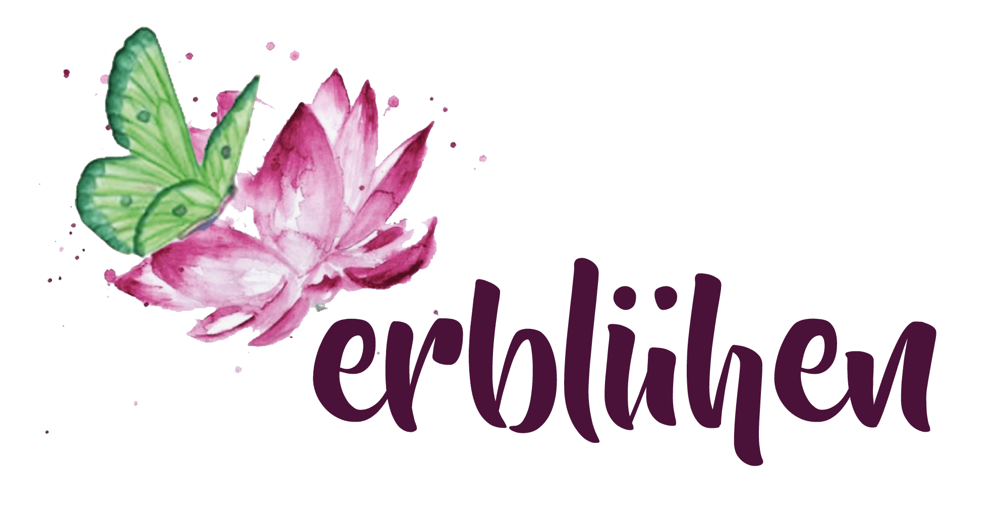 Logo Erblühen Blume mit Schmetterling